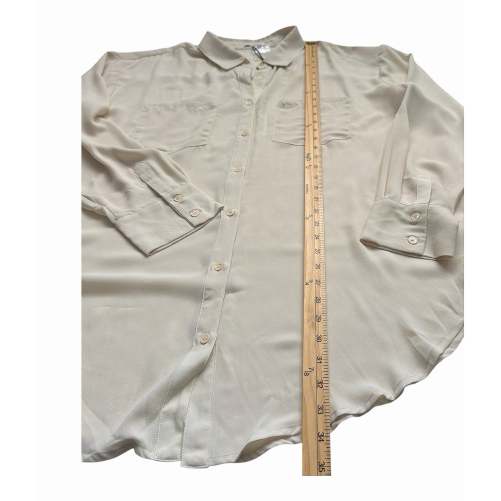 NWT REMI X REVOLVE Shirt Womens 1X Bone Off White Button Up Relaxed Oversized - Picture 8 of 11
